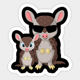 Two Armadillos Armadillo Armadillo Sticker